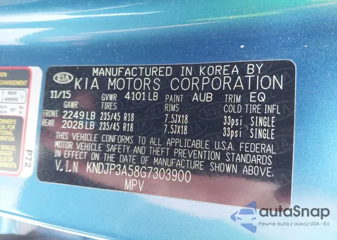 2016 Kia Soul + из США, поврежденный, VIN KNDJP3A58G7303900